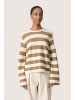 Soaked in Luxury Strickpullover SLLidya Lockere Passform in Elm & White Stripe