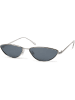 styleBREAKER Cateye Sonnenbrille in Silber / Grau getönt