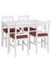 MCW Esszimmer-Set F77, Weiß, Polster terrakotta