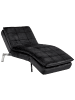Beliani Chaiselongue LOIRET in Schwarz/Silber - (W) 179 x (H) 93 x (L) 76 cm