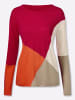 Sieh an! Langarm-Pullover in orange-pink-gemustert