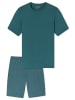 Schiesser Schlafanzug Casual Essentials in Dunkelgrün