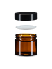 relaxdays 12 x Salbentiegel in Braun/ Schwarz - 60 ml