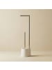 NUXIO Toilettenpapierhalter und WC-Bürste STILK in Silbern, 16 x 63 x 13 cm