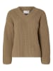 SELECTED FEMME Eleganter Grobstrick Pullover Lockerer Struktur Sweater SLFSELMA in Hellbraun