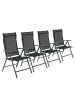 SONGMICS 4er Set: Gartenstuhl Sandy in Schwarz - (B)70 x (H)106 x (T)56 cm