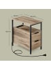 VASAGLE Beistelltisch Barnet in Kamelbraun-Schwarz - (B)60 x (H)61 x (T)30 cm