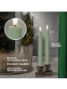 STAR Trading LED Stabkerze Flamme Stripe 2er-Set aus Wachs, grün in Grün