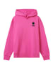 F4NT4STIC Hoodie Smiley Script Wordmark dark Bestickt in hyper pink