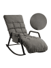 Home Nature Wohnkonzept Relaxliege Liegestuh in Dunkelgrau 150x62x104 cm