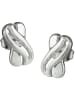 Gallay Ohrstecker Ohrring 10x6mm X-Form mit Zirkonia glänzend Silber 925 in silber