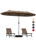 COSTWAY Doppelsonnenschirm mit Ständer 400x200cm in Braun
