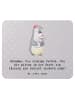 Mr. & Mrs. Panda Mousepad Hebamme Lächeln mit Spruch in Grau Pastell