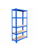 relaxdays Schwerlastregal in Blau/ Braun - (B)75 x (H)180 x (T)30 cm