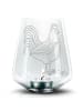 Mr. & Mrs. Panda Gravur Glas Hahn Korn ohne Spruch in Transparent