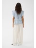 Soaked in Luxury Kurzarm-Bluse SLAster Lockere Passform in Blue Dobby