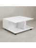 KADIMA DESIGN Couchtisch Storage | Schubladen, Rollbar, 70x70x36,5cm in Weiß
