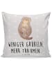 Mr. & Mrs. Panda sitzkissen Otter Muschel mit Spruch in Grau Pastell