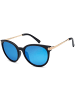 styleBREAKER Cateye Sonnenbrille in Schwarz-Gold / Blau verspiegelt