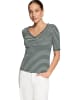 Zero  Halbarm-Shirt mit Raffung in Green/Cream