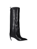 The Attico Schwarz Leder High Absatz Stiefel
