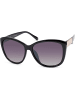 styleBREAKER Sonnenbrille in Schwarz-Gold / Grau Verlauf