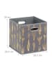 relaxdays 10 x Faltbox in Grau/ Gold - (B)28,5 x (H)29 x (T)28,5 cm