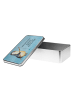 Mr. & Mrs. Panda Aufbewahrungsbox Pinguin Angler mit Spruch in Eisblau