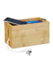 relaxdays Kabelbox in natur - (B)25,5x (H)14 x (T)14 cm