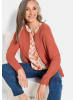 GOLDNER Cardigan aus Baumwolle, Rundhals in terrakotta
