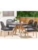 Beliani 5-tlg Gartentisch Set OLBIA in Grau/Schwarz/Braun