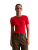 Marc O'Polo DENIM Feinstrick-Kurzarm-Pullover slim in Carmine Red