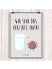Mr. & Mrs. Panda Poster Milch Keks mit Spruch in Grau Pastell