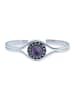 mantraroma 925er Silber - Armreifen (L) 18 cm mit Amethyst