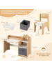 COSTWAY Schreibtisch Kinder mit Stuhl in Hellbraun