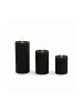 relaxdays 3 x LED Kerzen in Schwarz