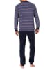 NORMANN Frottee Pyjama Schlafanzug lang Bündchen Streifen - 67722 in rot