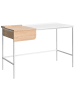 Beliani Schreibtisch OCATE in Weiß/Braun - (W) 120 x (H) 76 x (L) 60 cm