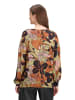 CARTOON Oversize-Bluse mit Rippbündchen in Brown/Green