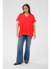 KAFFE curve Kurzarm-Bluse KCmille Loose fit in Poppy Red