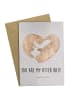 Mr. & Mrs. Panda Klappkarte Otter Herz mit Spruch in Grau Pastell