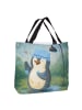 Mr. & Mrs. Panda Schultertasche Pinguin Duschen Design ohne Spruch in Weiß
