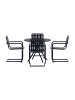 ebuy24 Gartenset Chios (5-teilig) Schwarz 90 x 90 cm