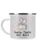 Mr. & Mrs. Panda Tasse Pinguin Beste Tante der Welt mit Spruch in Grau Pastell