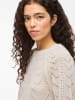 Vila Eleganter Pullover mit verspieltem Strickmuster und Rundhals. in Natur
