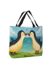 Mr. & Mrs. Panda Tote Bag Pinguine Kuss Design ohne Spruch in Weiß