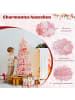 COSTWAY 150 cm Tannenbaum mit Schnee in Rosa