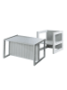 roba Kinder-Sitzgruppe Landhausstil, Bank/Tisch-Kombi & Hocker, grau