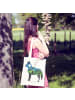 Mr. & Mrs. Panda Shopper-Tasche Fuchs Landschaft mit Spruch in Bunt