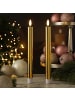 MARELIDA 2x LED Stabkerzen Tafelkerzen H: 25cm in gold glänzend